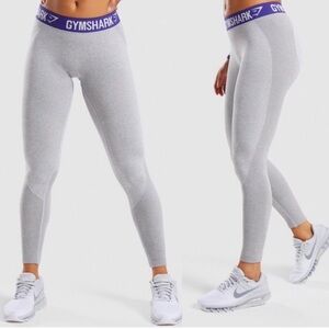 Gymshark Flex Leggings Low Rise Tights Two Tone Gray & Purple Size Medium